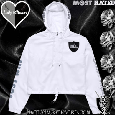 Ladies Most Hated  Cropped Windbreaker(White)